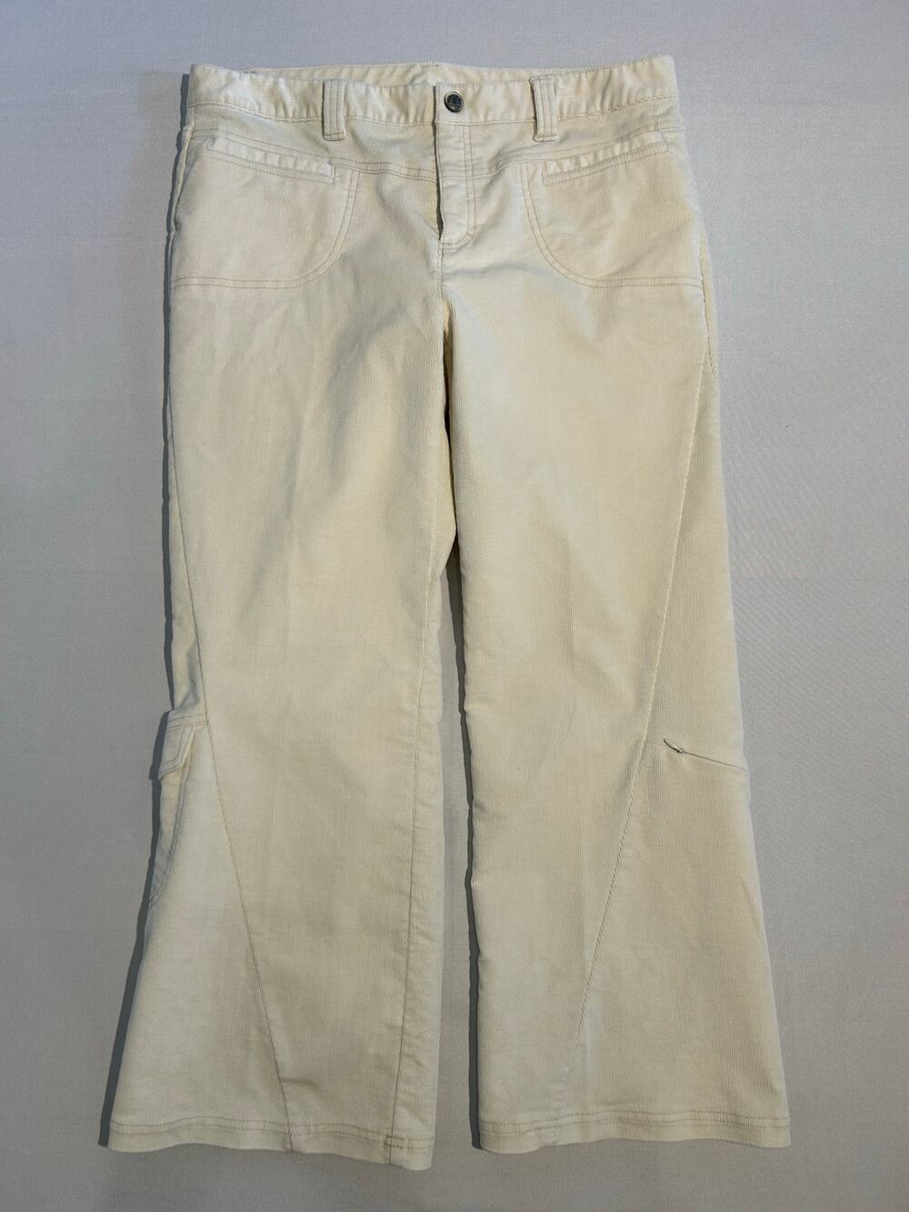 Athleta Corduroy Bootcut Pants Cream 14 Petite